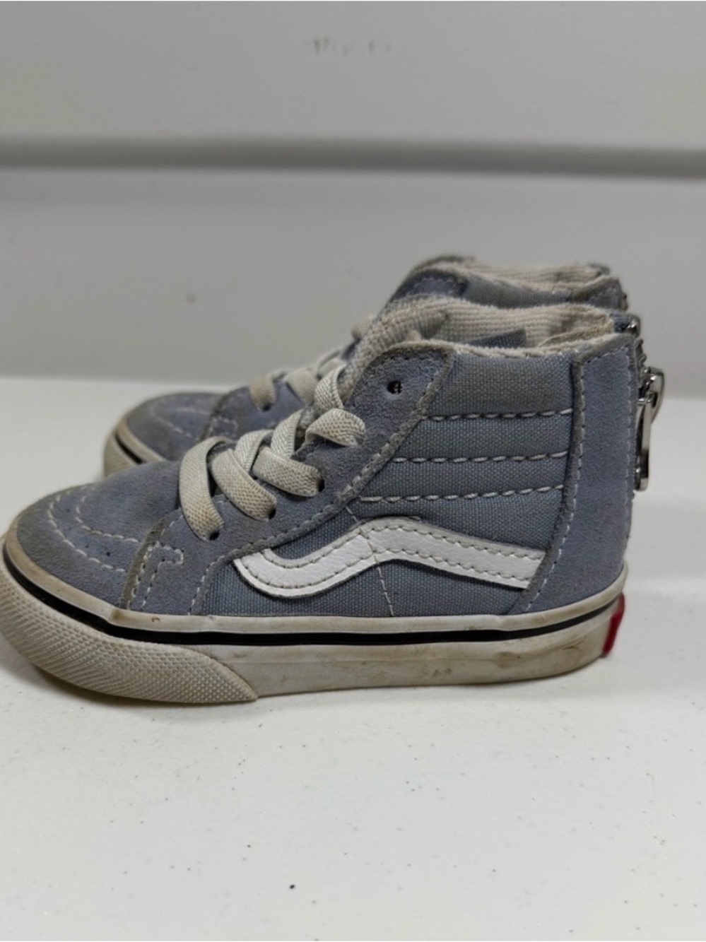 Vans Toddler Sk8-Hi Zip Shoes Gray Suede size